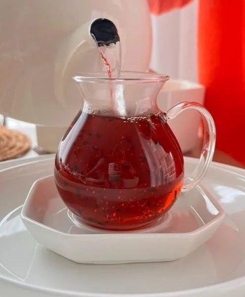 6lı Boroslikat Cam Keyif Çay Bardağı - Kulplu