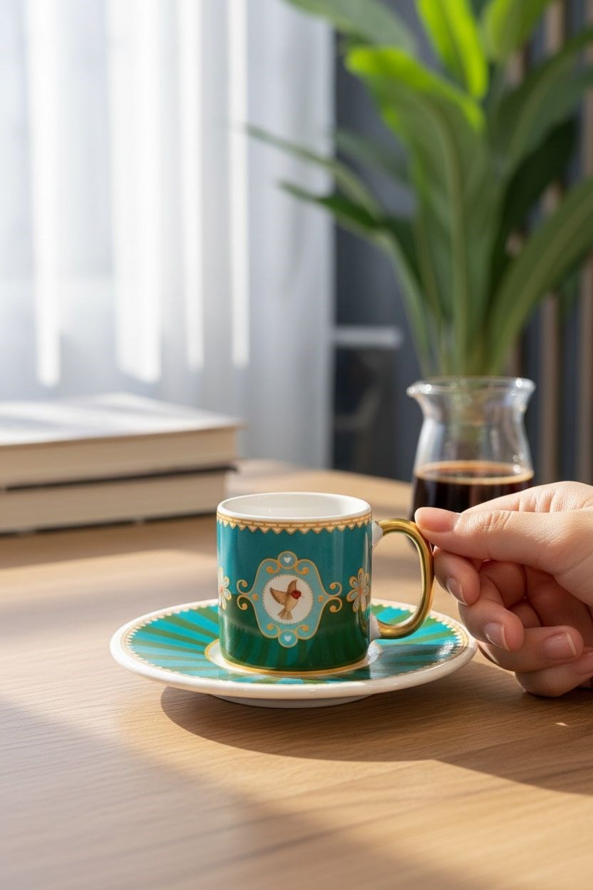 6lı Royal Green Sohoo Bird Kahve Fincanı