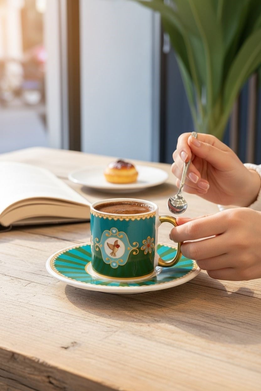 6lı Royal Green Sohoo Bird Kahve Fincanı
