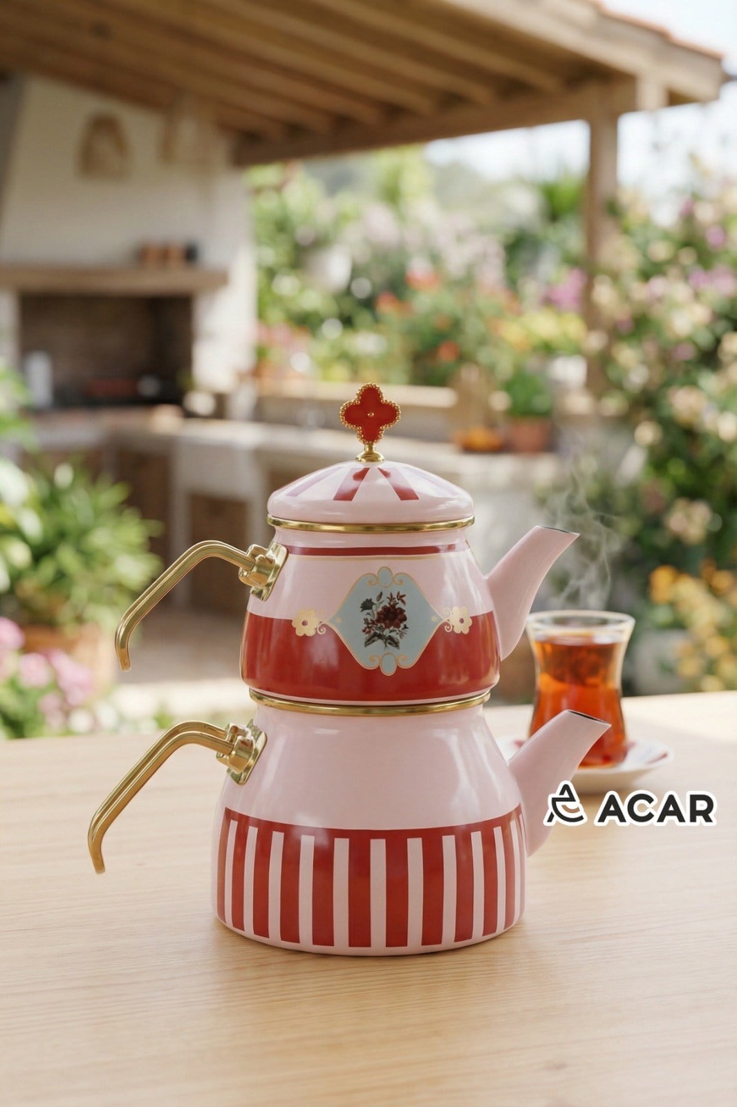 Emaye Chole Collection Çaydanlık Gold