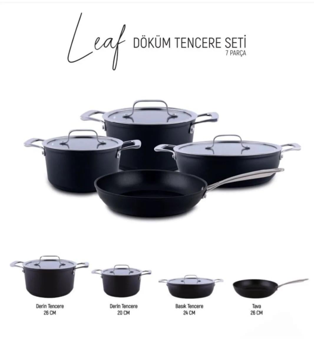Leaf 7 Parça Döküm Tencere Seti