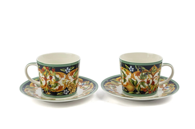  2li Capri Flora Çay Fincan Seti 90cc