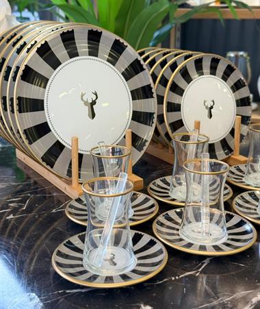  30 Parça Royal Stagoria Servis Pasta Çay Takımı Gold