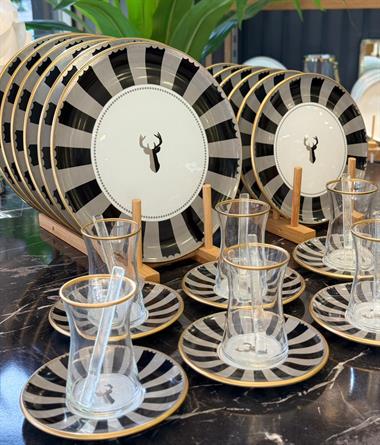  30 Parça Royal Stagoria Servis Pasta Çay Takımı Gold