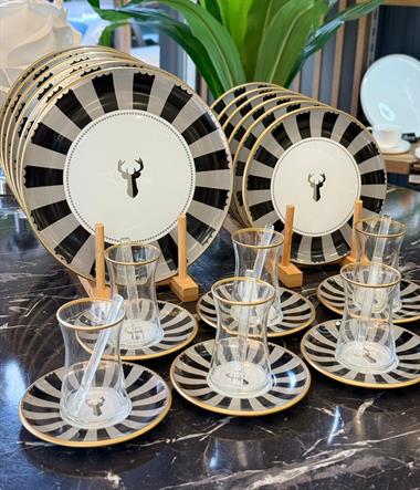  30 Parça Royal Stagoria Servis Pasta Çay Takımı Gold