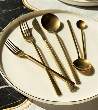  36 Parça Asil Çatal Kaşık Bıçak Çkb Seti Mat Gold