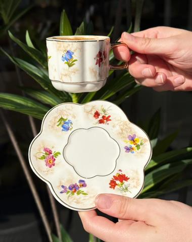  6lı Lissome Flower Kahve Fincanı Seti 90cc 
