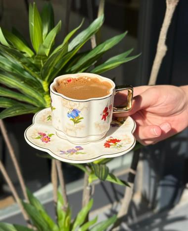  6lı Lissome Flower Kahve Fincanı Seti 90cc 
