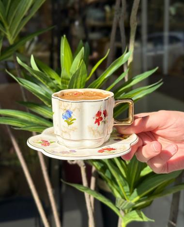  6lı Lissome Flower Kahve Fincanı Seti 90cc 