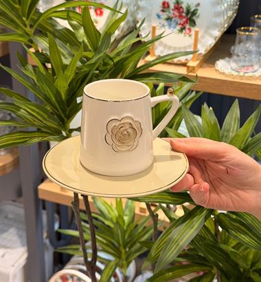  6lı Porselen Rosaria Çay Fincanı Seti 220cc