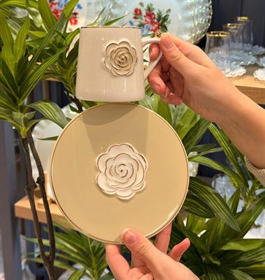  6lı Porselen Rosaria Çay Fincanı Seti 220cc