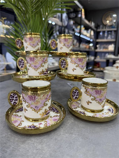  Caviar Lüx Porselen 6 Lı Fİncan Takımı Purple