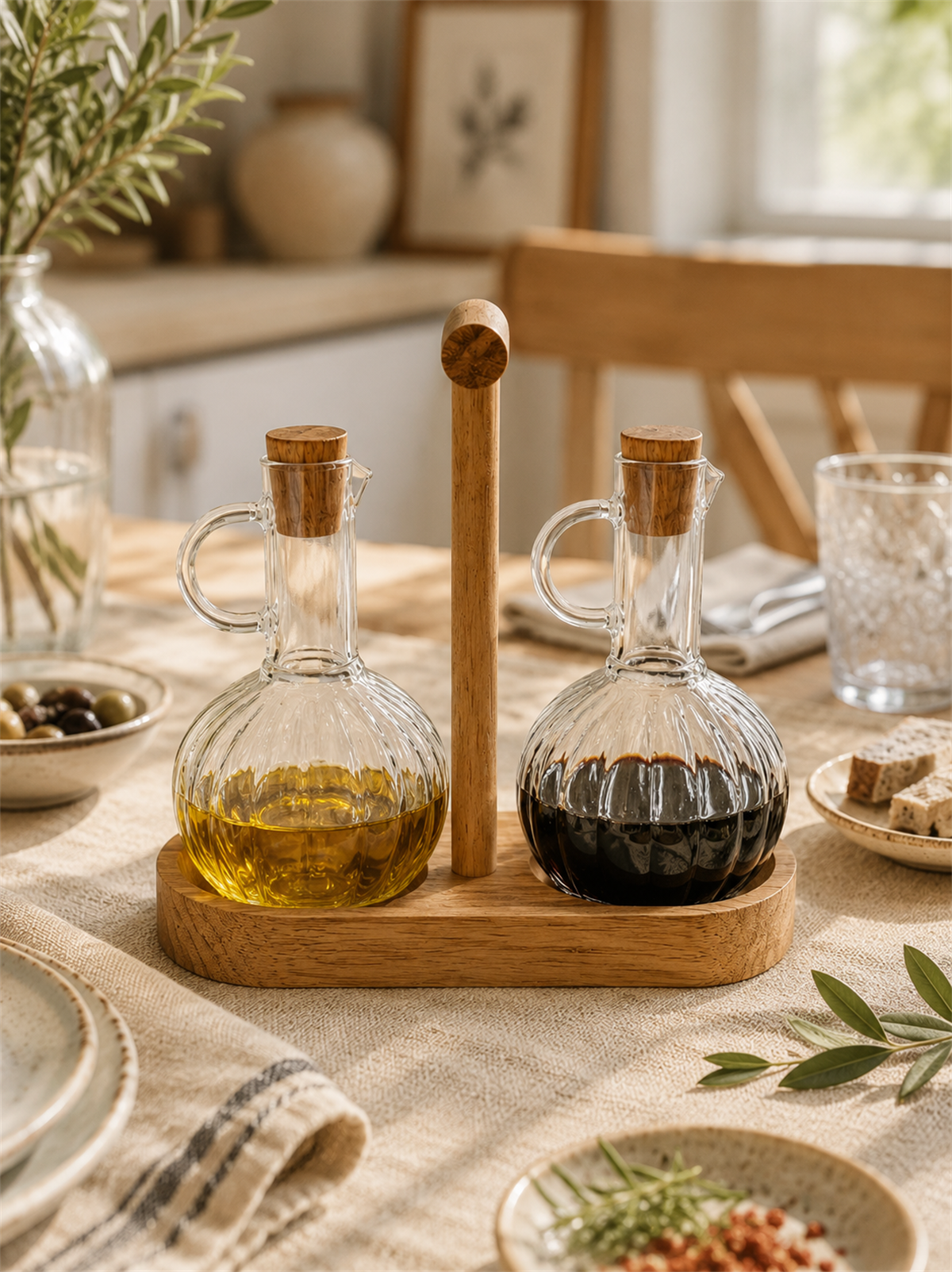  Linda Brier Akasya Cam Yağdanlık Seti