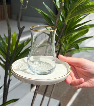 12 Parça 6 Kişilik İstinye Serisi Çay Takımı Gold 