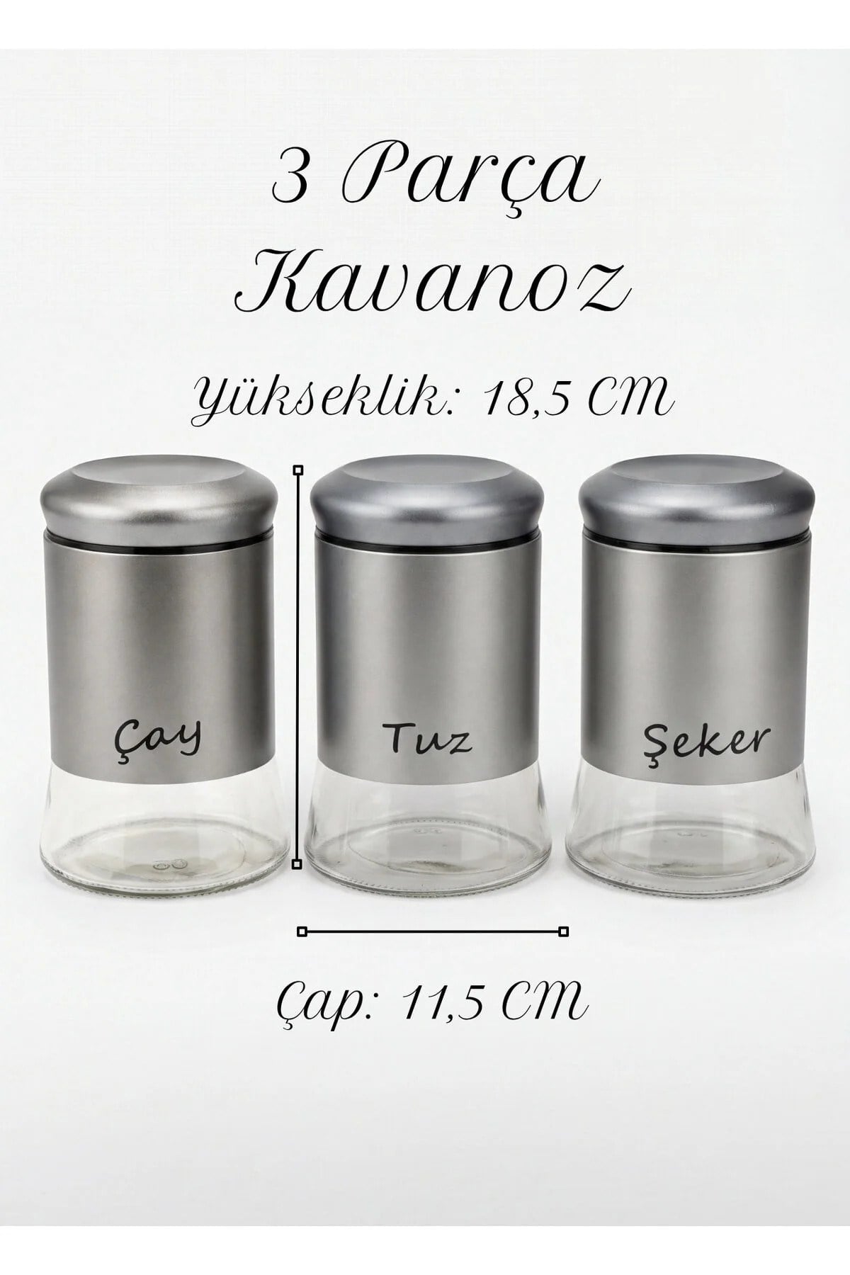13 Parça Gri Baharatlık, Kavanoz ve Yağlık&Sirkelik Seti