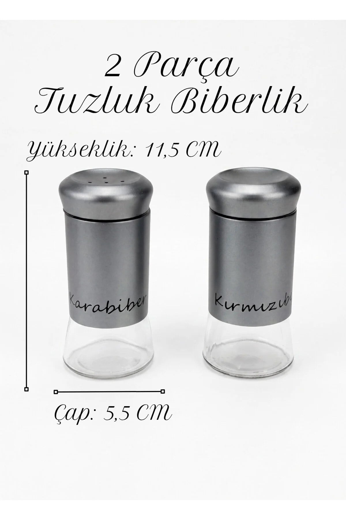 13 Parça Gri Baharatlık, Kavanoz ve Yağlık&Sirkelik Seti