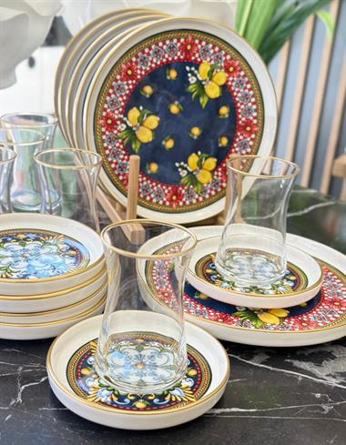 18 Parça Lemoon asta Çay Saati Seti 