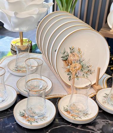 18 Parça Modern Green Pasta Çay Saati Seti