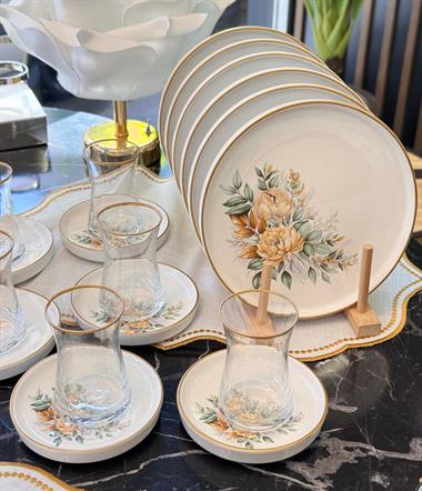 18 Parça Modern Green Pasta Çay Saati Seti