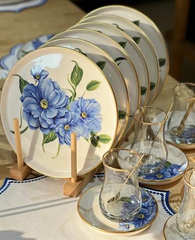 18 Parça Modern Ocean Pasta Çay Saati Seti