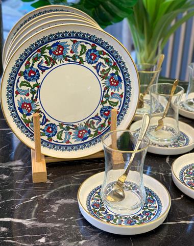 18 Parça Topkapı Pasta Çay Saati Seti Gold