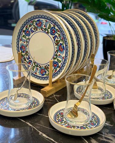 18 Parça Topkapı Pasta Çay Saati Seti Gold