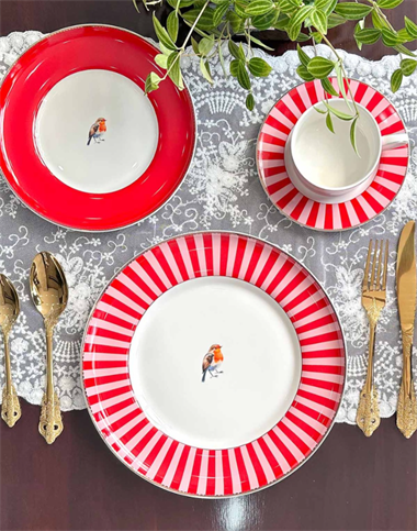 19 Parça Prilla Porselen Pasta Seti