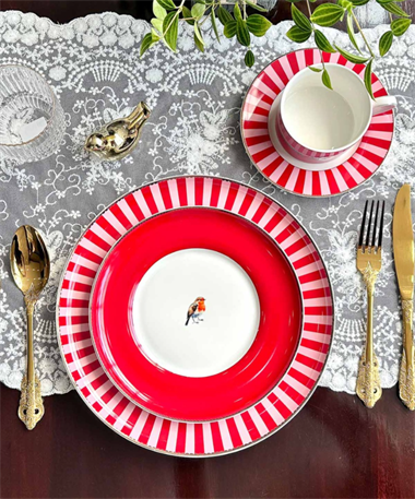 19 Parça Prilla Porselen Pasta Seti