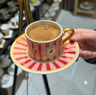 2 Kişilik Pink Bird Double Kahve Fincanı
