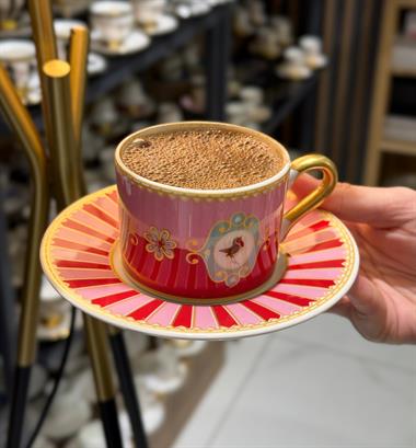 2 Kişilik Pink Bird Soho Double Kahve Fincanı