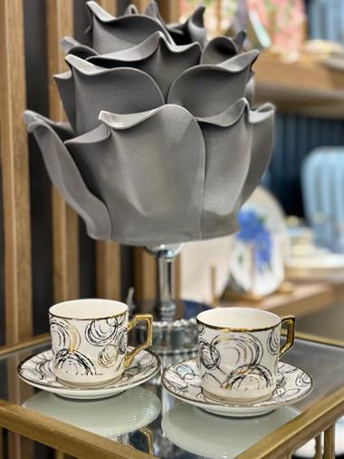 2 Kişilik Porselen Kahve Fincanı