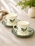 2 Kişilik Porselen Velour Green Çay Fincanı