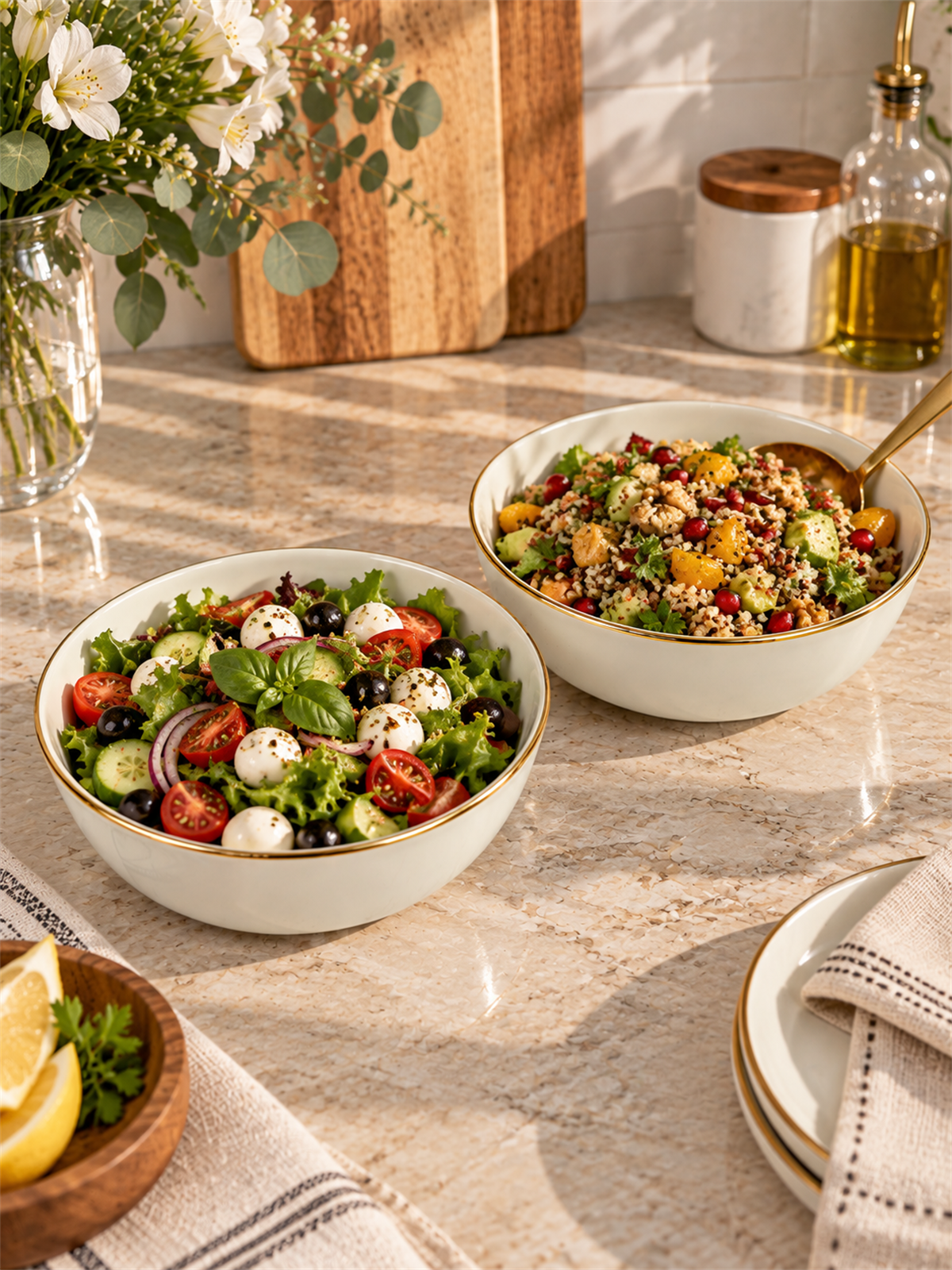 2 Parça Sufii Gold Porselen Salata Kase Seti