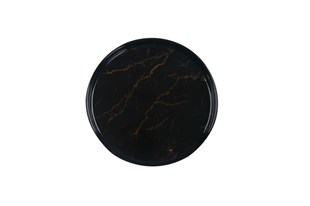 20cm Pasta Tabağı Lena Mermer Desen Siyah