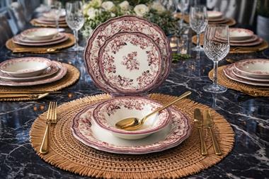 24 Parça 6 Kişilik Porselen Yemek takımı Velour Maroon