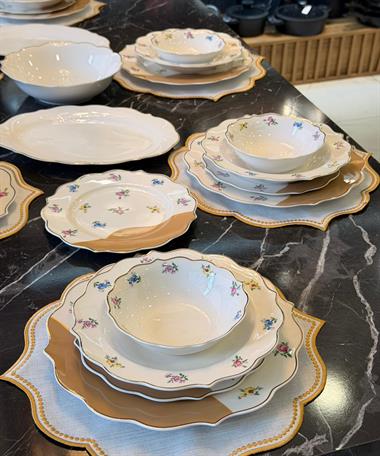 24 Parça Belle Rose Porselen Yemek Takımı 