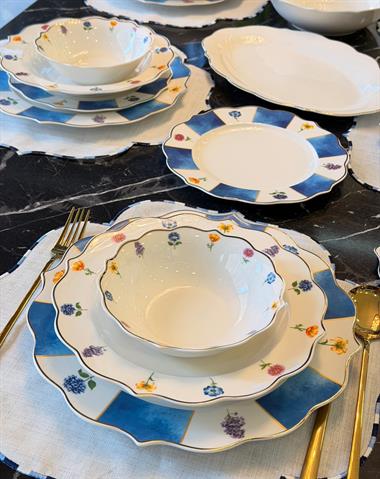 24 Parça Lavinya Blue Porselen Yemek Takımı 