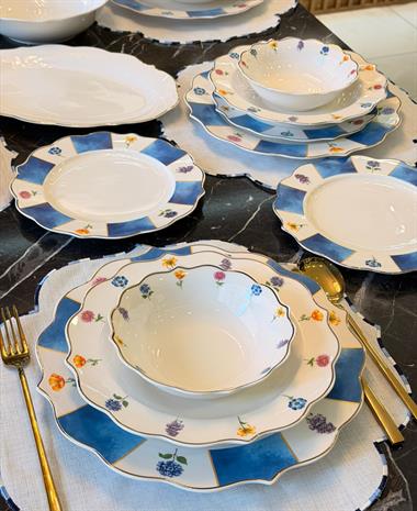 24 Parça Lavinya Blue Porselen Yemek Takımı 