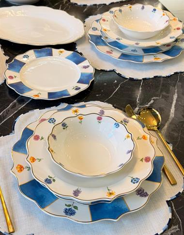 24 Parça Lavinya Blue Porselen Yemek Takımı 