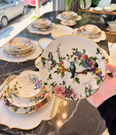 24 Parça Modern Flore Bird Yemek Takımı