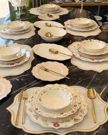 24 Parça Porselen Flora Elegance Yemek Takımı