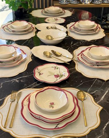 24 Parça Porselen Flore Yemek Takımı