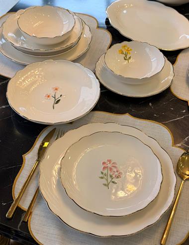 24 Parça Porselen Hand Made Yemek Takımı