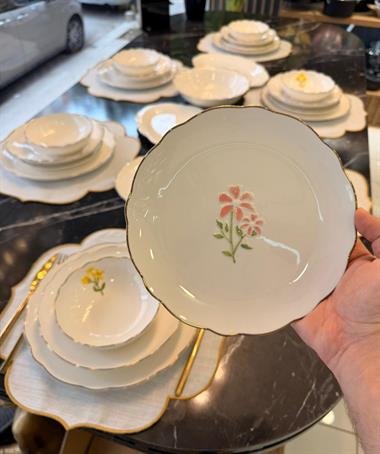 24 Parça Porselen Hand Made Yemek Takımı