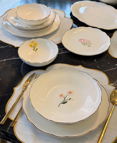 24 Parça Porselen Hand Made Yemek Takımı