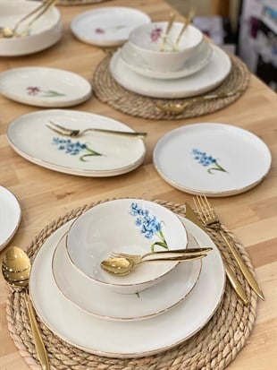 24 Parça Porselen Pure Fleur Yemek Takımı
