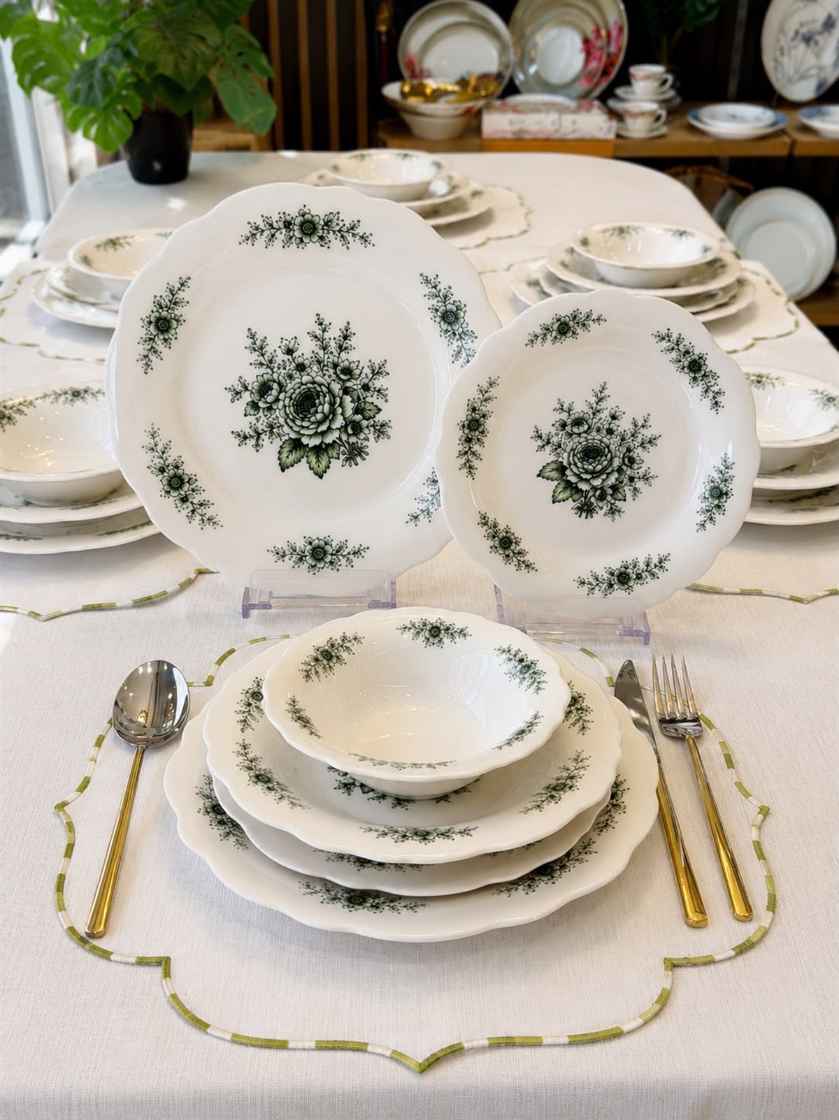 24 Parça 6 Kişilik Porselen Yemek Takımı Belmonte Green Mira