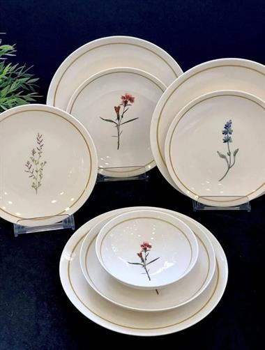 24 Parça Porselen Yemek Takımı Lavander Renkli