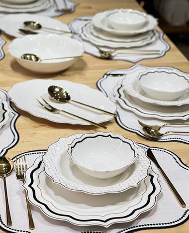 24 Parça Porselen Yemek Takımı Zarif Marcus