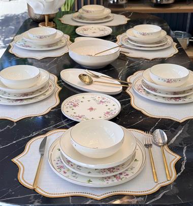 24 Parça 6 Kişilik Premium Royal Rose Porselen Yemek Takımı